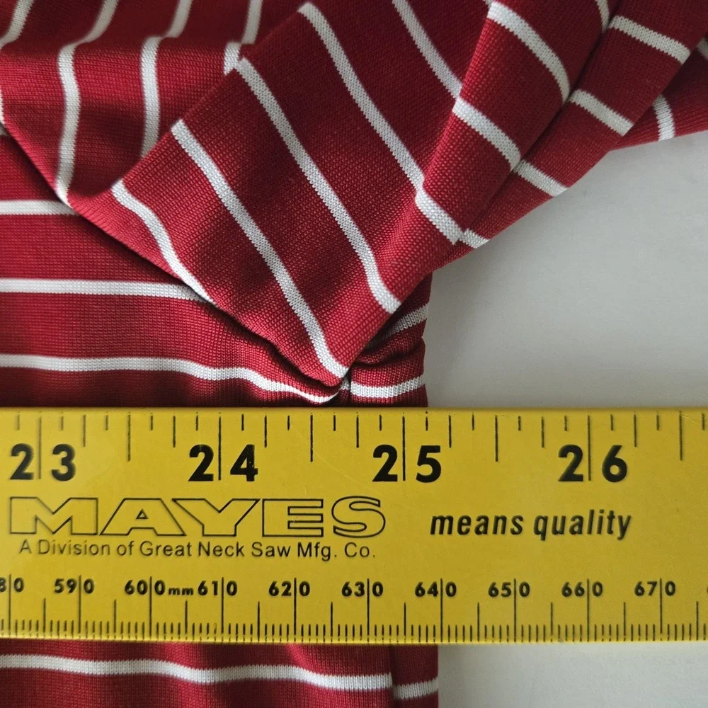 Chaps Golf Polo Shirt XL‎ Red White Striped Stay-Dry Performance Mens